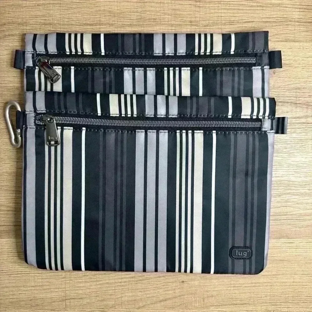 Lug Striped Black and Gray Women's Bag